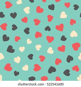Seamless hearts pattern. Vector repeating texture.