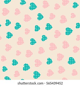 Seamless hearts pattern. Vector repeating texture. Perfect for printing on fabric or paper.