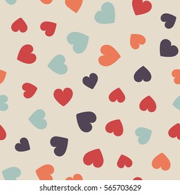 Seamless hearts pattern. Vector repeating texture. Perfect for printing on fabric or paper.
