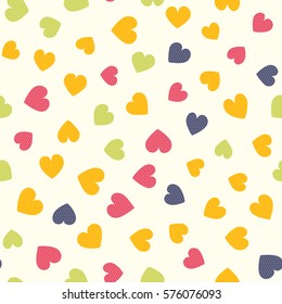 Seamless hearts pattern. Vector repeating texture. Perfect for printing on fabric or paper.