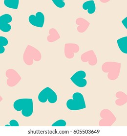 Seamless hearts pattern. Vector repeating texture.