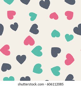 Seamless hearts pattern. Vector repeating texture.