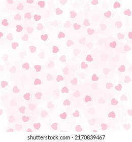 Seamless Hearts Pattern, watercolor vector with small hearts, baby print, Valentine background