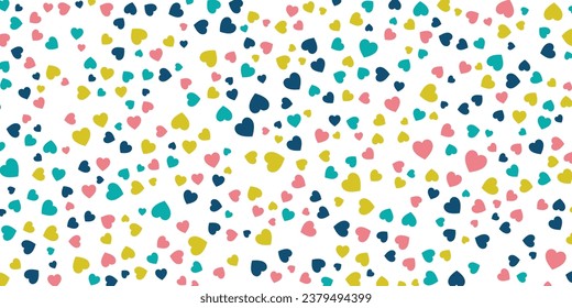 Seamless hearts pattern with white background. Vector repeating texture.vector illustration