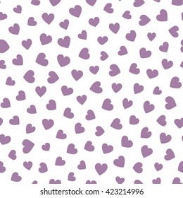 Seamless hearts pattern with white background. Vector repeating texture.