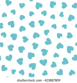 Seamless hearts pattern with white background. Vector repeating texture.