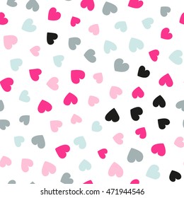 Seamless Hearts Pattern White Background Vector Stock Vector (royalty 