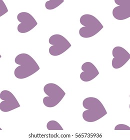 Seamless hearts pattern with white background. Simple vector repeating texture.