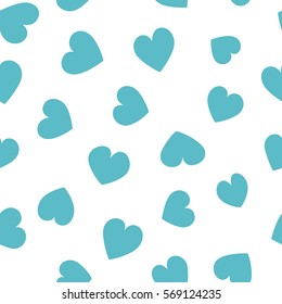 Seamless hearts pattern with white background. Vector repeating texture.