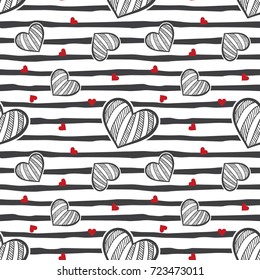 Seamless hearts pattern.Fashion valentine day ornament. seamless love heart pattern