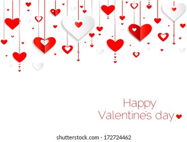 Seamless Hearts Pattern.Happy Valentines Day Card. Border Design.vector