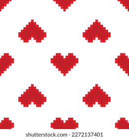 Seamless Hearts Pixel pattern illustration design, textile, fabric, wallpaper, decor, graphic, sticker