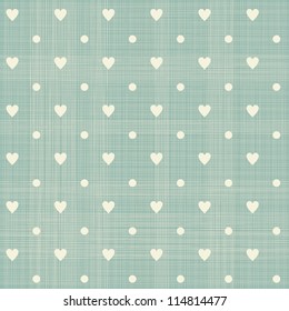 seamless hearts polka dot pattern with retro texture