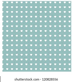 seamless hearts polka dot pattern with retro texture