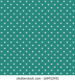 seamless hearts polka dot pattern with retro texture