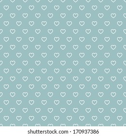 Seamless hearts polka dot pattern. Vector illustration