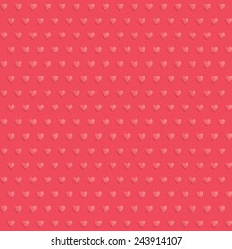 Seamless hearts polka dot red pattern