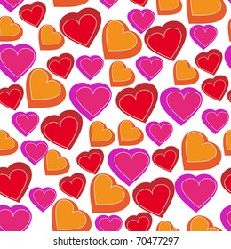 Seamless of hearts for Valentine day on white background - vector illustration.You can use it to fill your own background.