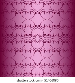 Seamless hearts-like pattern on  	vinous background