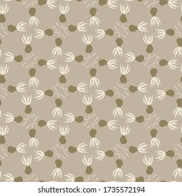 Seamless hedgerow rosehip vector pattern. Hand drawn rustic berries texture. Nordic fruits of the forest background. Interior wallpaper home decor swatch. Nature autumn fall textile all over print