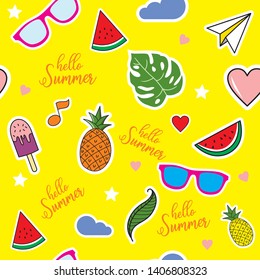 Seamless of Hello Summer , vector illustration