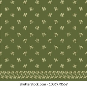 Seamless herbal background with olive leaves. Vector retro illustration. Ideal for printing on fabric or paper for wallpapers, textile, wrapping. 
