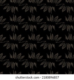 Seamless herbal pattern. Decorative background with nature motifs. Vector illustration. 