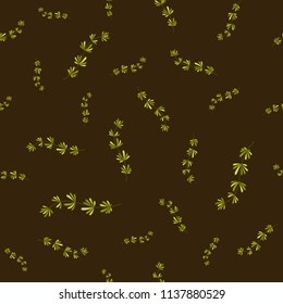Seamless herbal pattern with leaves. Watercolor illustration