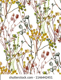 seamless herbal vector pattern