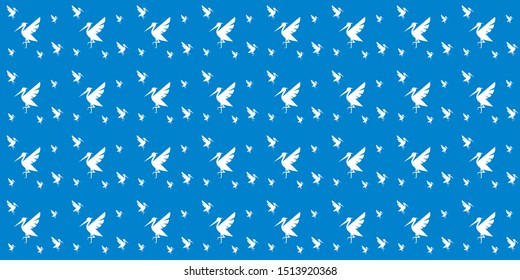 seamless heron stork vector background illustration