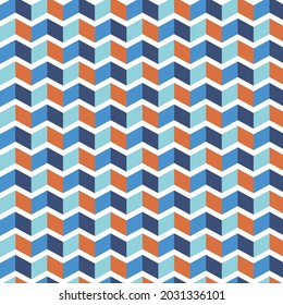 Seamless herringbone pattern colorful palette vector background