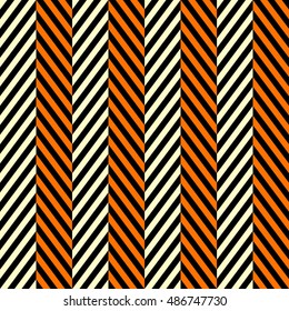 Seamless herringbone pattern in Halloween traditional colors. Color blocks mosaic abstract on white background. Can be used for digital paper, textile print, page fill. Zigzag vector illustration