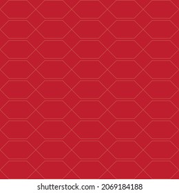 Nahtlose, abstrakte Hexagon-Muster, roter Hintergrund, Vektorgrafik