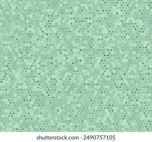 Seamless hexagon background. Geometric shapes of varied style and color. Small hexagon geometric shapes. Tileable pattern. Seamless background. Lively vector illustration.