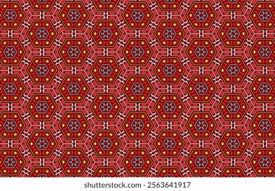 Seamless hexagon colorful fabric pattern