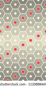 Seamless Hexagon Design. Rhythmic Ornament Background. Vector Regular Texture