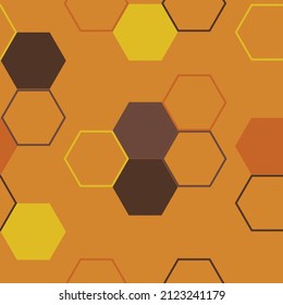 Seamless hexagon geo grid colorful grungy pattern.  Abstract background.