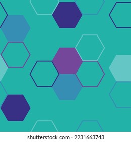 Seamless hexagon geo grid colorful grungy pattern   Modern hexagon tile abstract background