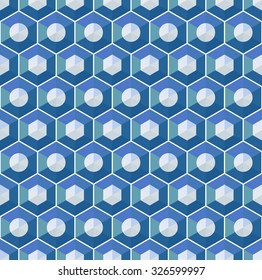 Seamless Hexagon geometric Pattern. Abstract  Background. Vector Regular texture
