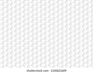 Nahtlose sechseckige Schatten auf weißem Hintergrund, abstrakte Farbtextur oder Wabendesign lassen leeren Raum in Tapetenbeschriftung, Poster oder Website-Werbung.