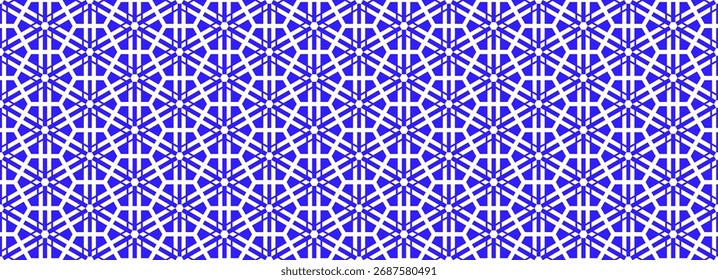 Un patrón de malla hexagonal sin costuras con una teselación geométrica que forma una estructura de celosía moderna.