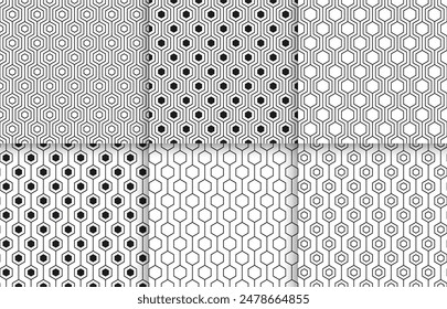 Seamless hexagon pattern with geometric line , modern style background, vector illustration.