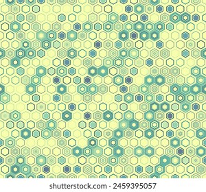 Seamless Hexagon Pattern. Geometric shapes of varied style and color. Hexagon geometric shapes. Tileable pattern. Seamless background. Cool vector illustration.