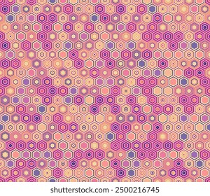 Seamless Hexagon Pattern. Geometric shapes of varied style and color. Hexagon geometric shapes. Tileable pattern. Seamless background. Classy vector illustration.