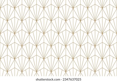 Patrón hexágono impecable con línea dorada , fondo de repetición art deco de lujo, ilustración vectorial.