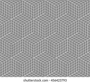 Seamless hexagon pattern with grey rhombus and hexagons