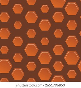 Seamless hexagon pattern with honeycomb. Vector illustration, geometric texture. Design for invitation, cards, textile, fabric. Doodle style.