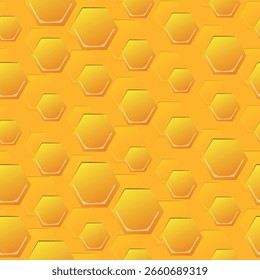 Padrão de hexágono contínuo com favo de mel. Ilustração vetorial, textura geométrica. Design para convite, cartões, têxtil, tecido. Estilo Doodle.