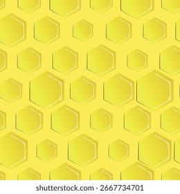 Seamless hexagon pattern with honeycomb. Vector illustration, geometric texture. Design for invitation, cards, textile, fabric. Doodle style.