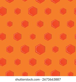 Seamless hexagon pattern with honeycomb. Vector illustration, geometric texture. Design for invitation, cards, textile, fabric. Doodle style.